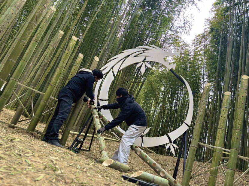 竹あかりの設置・撤去